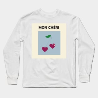 Mon cheri, minimalist, feminine, chic art, french home decor Long Sleeve T-Shirt